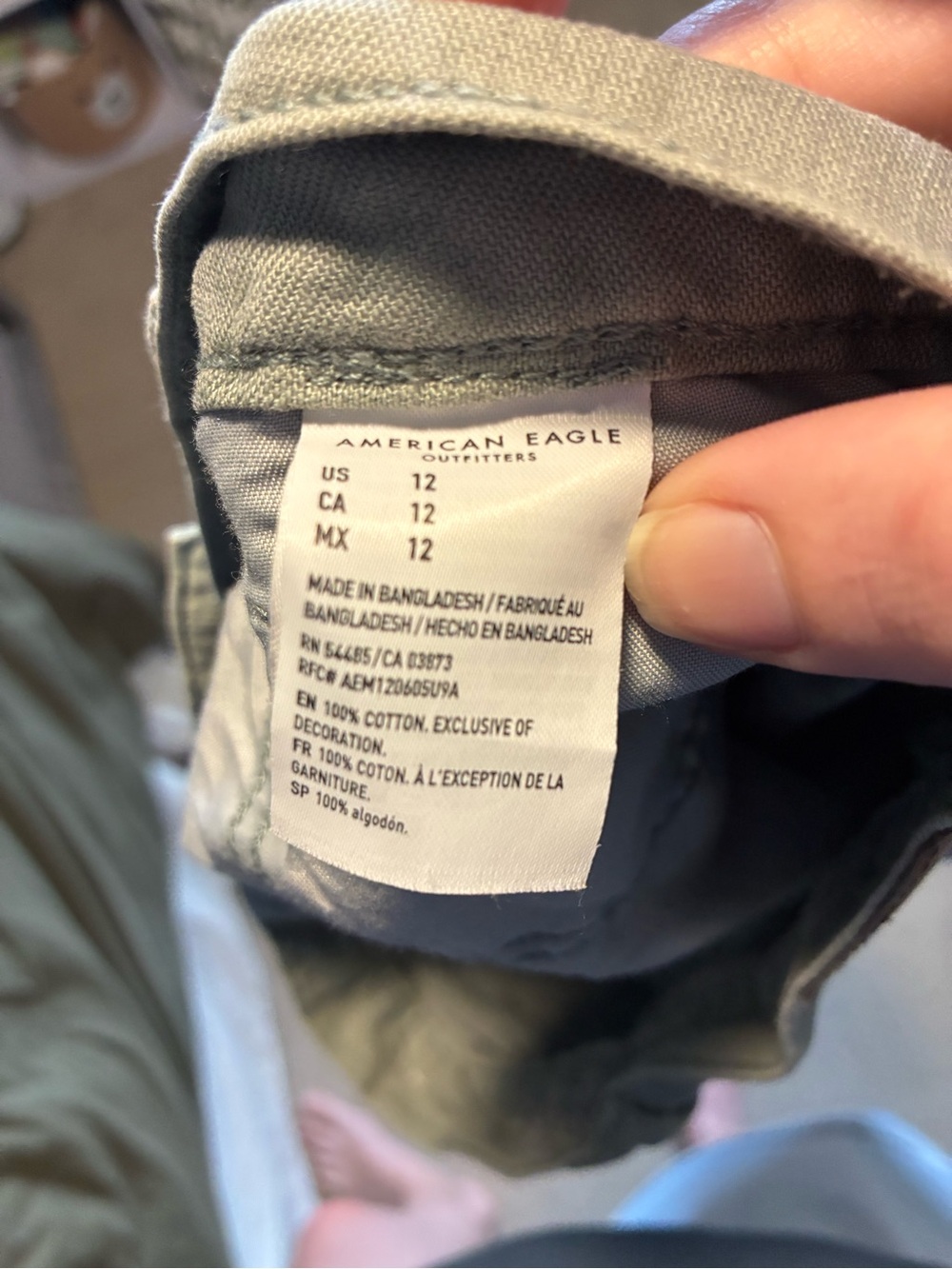 American Eagle Outfitters Olive Green High-Rise Denim Shorts - Picture 4 of 4